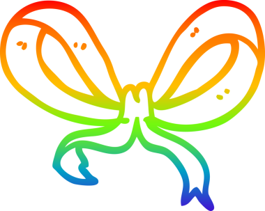 gökkuşağı gradyan çizgisi bir insan tarafından çizilmiş karton sarı kurdele