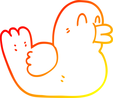 Bir insan tarafından çizilen mutlu ördeğin sıcak çizgi çizimi