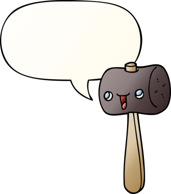 bir insan tarafından çizilmiş yumuşak eğimli konuşma baloncuklu çizgi film tokmağı