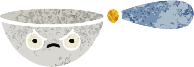 Bir insan tarafından çizilmiş bir ölçüm kaşığının retro çizim tarzı karikatürü