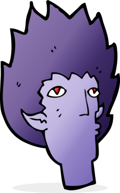 Bir insan tarafından çizilmiş vampir yüzü.