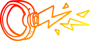 Bir insan tarafından çizilmiş çizgi film sihirli yüzüğünün sıcak eğimli çizimi