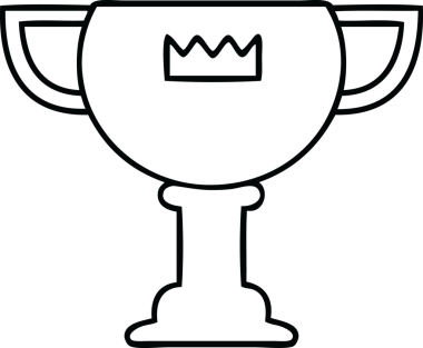 Bir insan tarafından çizilmiş altın bir kupanın çizgi çizimi