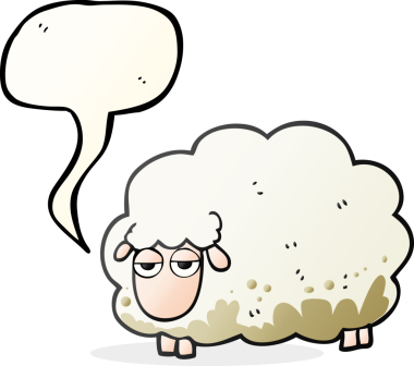 Bir insan tarafından çizilmiş serbest konuşma balonu karikatürü çamurlu kış koyunu