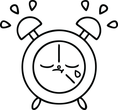 Bir insan tarafından çizilmiş bir alarm saati çizimi