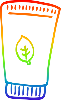 Bir insan tarafından çizilen çizgi film cilt losyonunun çizimi.