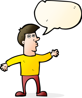 Bir insan tarafından çizilmiş, konuşma balonu olan endişeli bir adam.