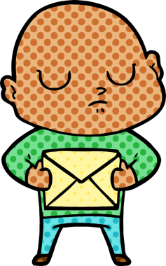 bir insan tarafından çizilmiş kel bir adam.