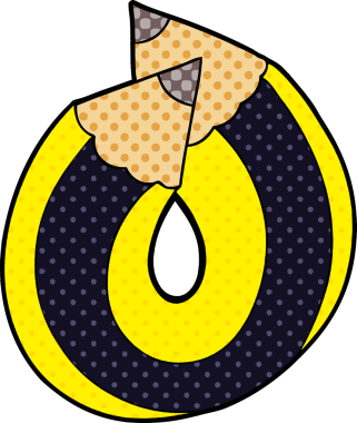 Bir insan tarafından çizilmiş çizgi film karakteri.