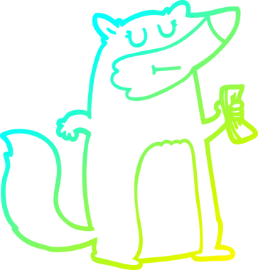 Bir insan tarafından çekilen nakit parayı tutan bir porsuğun soğuk çizgi çizimi