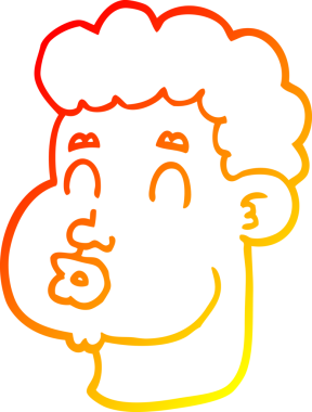 Bir insan tarafından çizilen çizgi film karakterinin sıcak çizgi çizimi