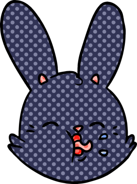 Bir insan tarafından çizilmiş komik tavşan yüzü.