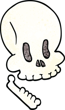 Bir insan tarafından çizilmiş cadılar bayramı kafatası karalaması.