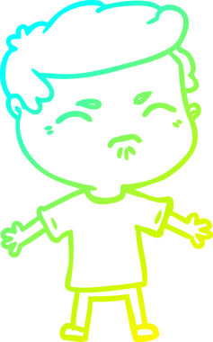 Bir insan tarafından çizilmiş bir çizgi filmin soğuk gradyan çizimi.