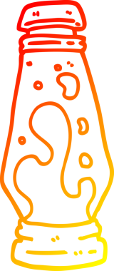 Bir insan tarafından çizilmiş çizgi lav lambasının sıcak çizgi çizimi