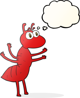 Bir insan tarafından çizilmiş serbest çizim balon karınca.