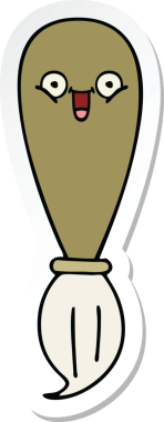 Bir insan tarafından çizilmiş şirin bir karikatür fırçasının çıkartması.