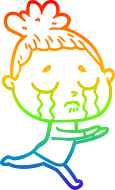 Bir insan tarafından çizilmiş ağlayan bir karikatür çizimi.