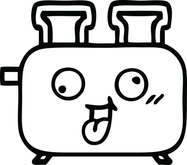 Bir insan tarafından çizilmiş bir tost makinesinin çizgi çizimi