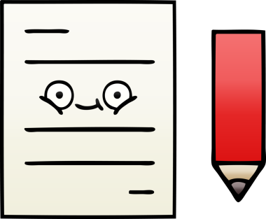 Bir insan tarafından çizilmiş bir test kağıdının gölgelenmiş karikatürü