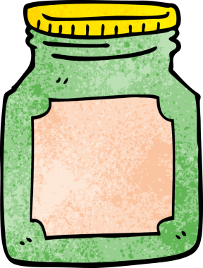 Bir insan tarafından çizilmiş karalama kavanozu.