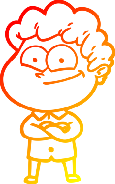 Bir insan tarafından çizilmiş mutlu bir adamın çizgi çizimi.