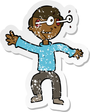 Bir insan tarafından çizilmiş bir çizgi filmin gerilimli yapıştırması.