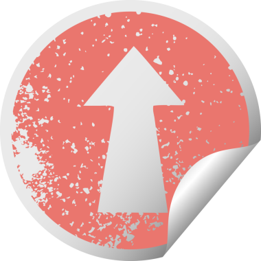 sıkıntılı dairesel soyma etiketi bir insan tarafından çizilmiş tuhaf sembol oku