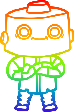 gökkuşağı gradyan çizgisi bir insan tarafından çizilmiş robot çizgi