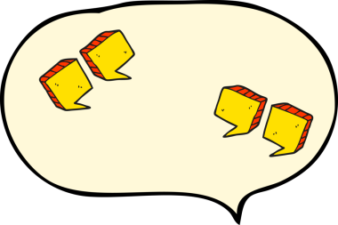 Bir insan tarafından çizilmiş serbest konuşma balonu tırnak işaretleri