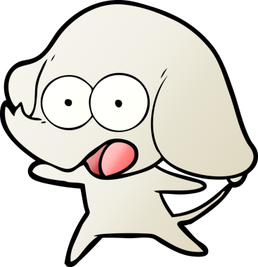 Bir insan tarafından çizilmiş şirin bir fil.