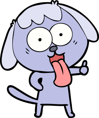 Bir insan tarafından çizilmiş şirin bir çizgi film köpeği.