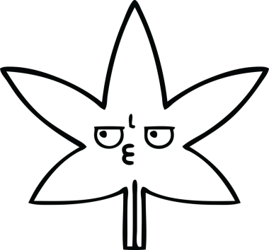 Bir insan tarafından çizilmiş bir sonbahar yaprağının çizgi çizimi