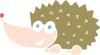 Kirpinin bir insan tarafından çizilmiş düz renk çizimi