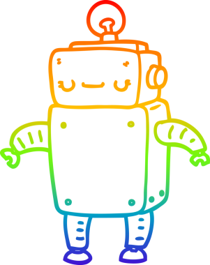 gökkuşağı gradyan çizgisi bir insan tarafından çizilmiş robot çizgi