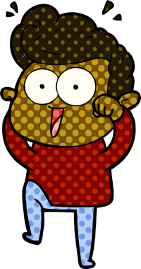 Bir insan tarafından çizilmiş karikatür adam.