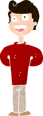 Bir insan tarafından çizilmiş mutlu bir adam.