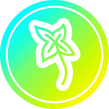 Bir insan tarafından çizilmiş doğal yaprak dairesel simgesi.