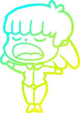 Bir insan tarafından yüksek sesle çizilmiş bir karikatür kadın çizimi.