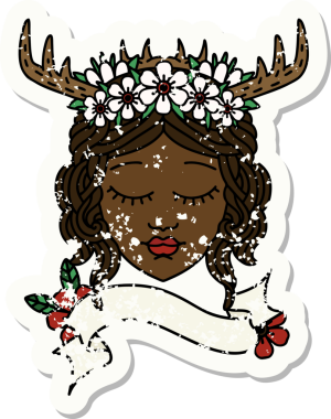 Bir insan tarafından çizilmiş Retro Dövme Tarzı İnsan Druidi