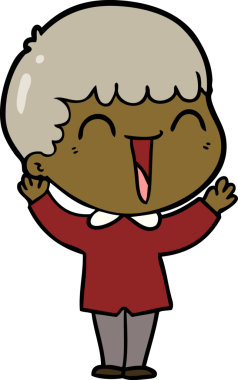 Bir insan tarafından çizilmiş mutlu bir adam.