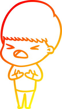 İnsan tarafından çizilmiş bir çizgi filmin sıcak gradyan çizimi.