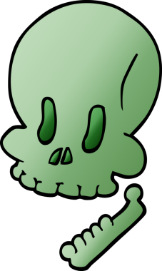 Bir insan tarafından çizilmiş cadılar bayramı kafatası karalaması.