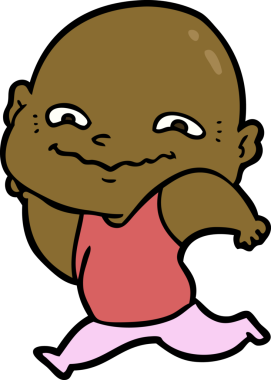 Bir insan tarafından çizilmiş ürkütücü bir çizgi film.