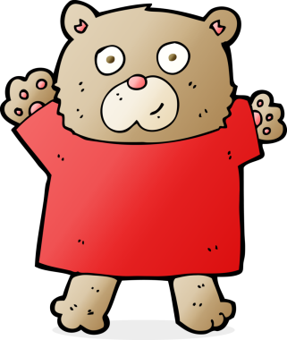 Bir insan tarafından çizilmiş sevimli oyuncak ayı.