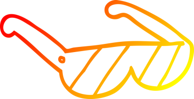 Bir insan tarafından çizilmiş çizgi film güneş gözlüğü çizimi.