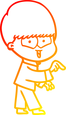 Bir insan tarafından çizilen mutlu bir çocuğun sıcak çizgi çizimi.