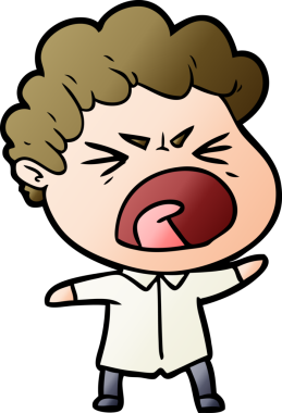 Bir insan tarafından çizilmiş öfkeli bir adam.