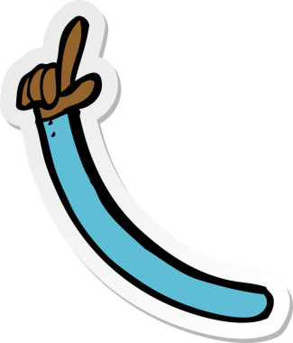 Bir insan tarafından çizilmiş bir çizgi film çıkartması.