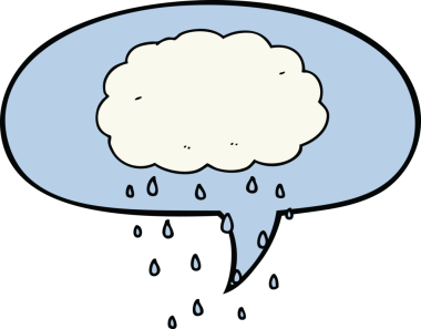 bir insan tarafından çizilmiş konuşma balonlu çizgi film yağmur bulutu